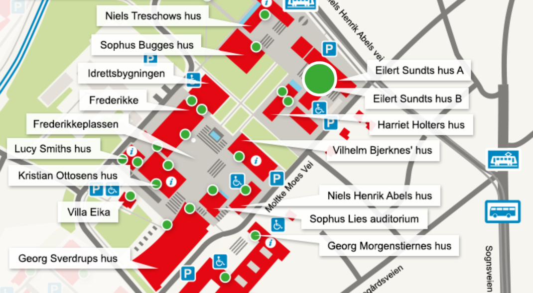 Oversiktsbilde universitetsomr&aring;det p&aring; Blindern